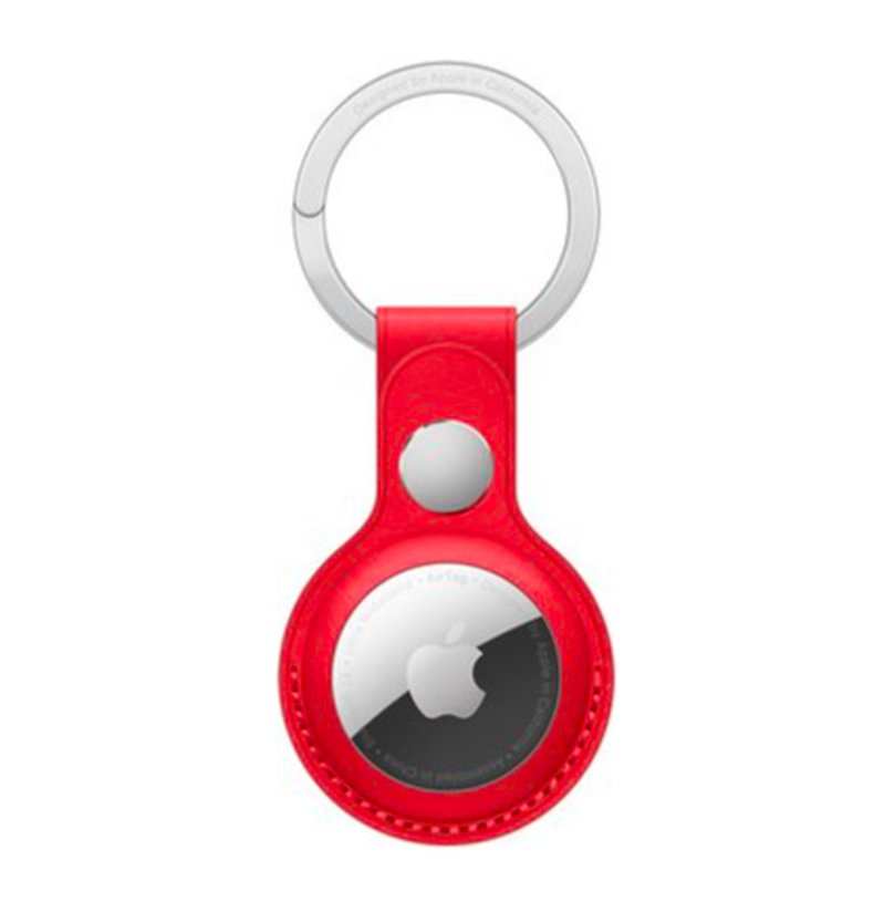 Apple AirTag Leather Key Ring - RED Apple AirTag Leather Key Ring - RED